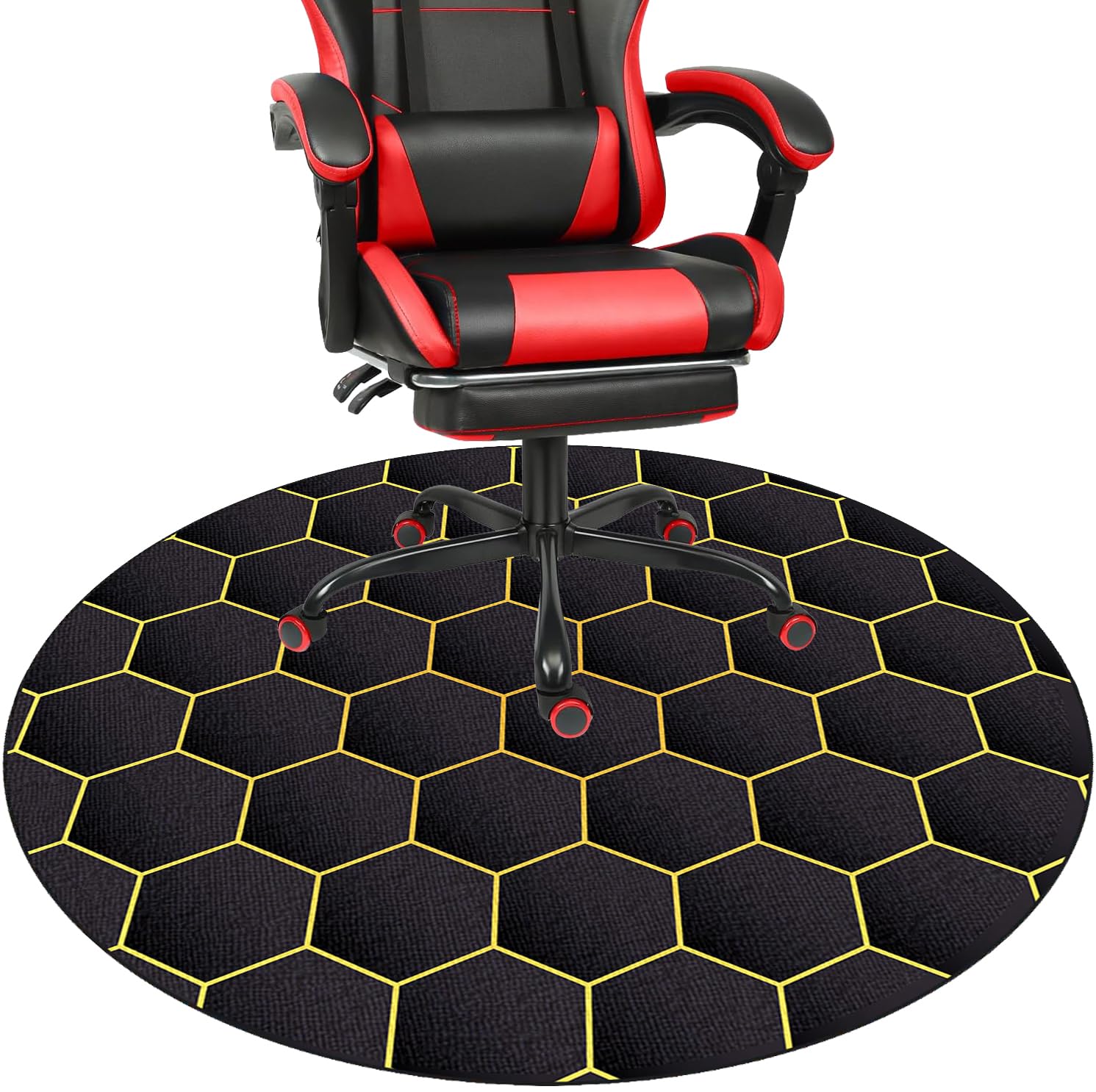 Fcenghox 1742A Office Chair Mats For Hardwood Floor, Round Gaming Chair Floor Mat, Heavy Duty Computer Desk Chair Mat For Carpet, Anti-Slip Gaming Chair Floor Protector Chair Mat For Home And Office 90 Cm