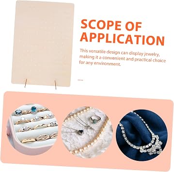 Portable Wooden Jewelry Display Pegboard Stand for Earring Necklace Showcase