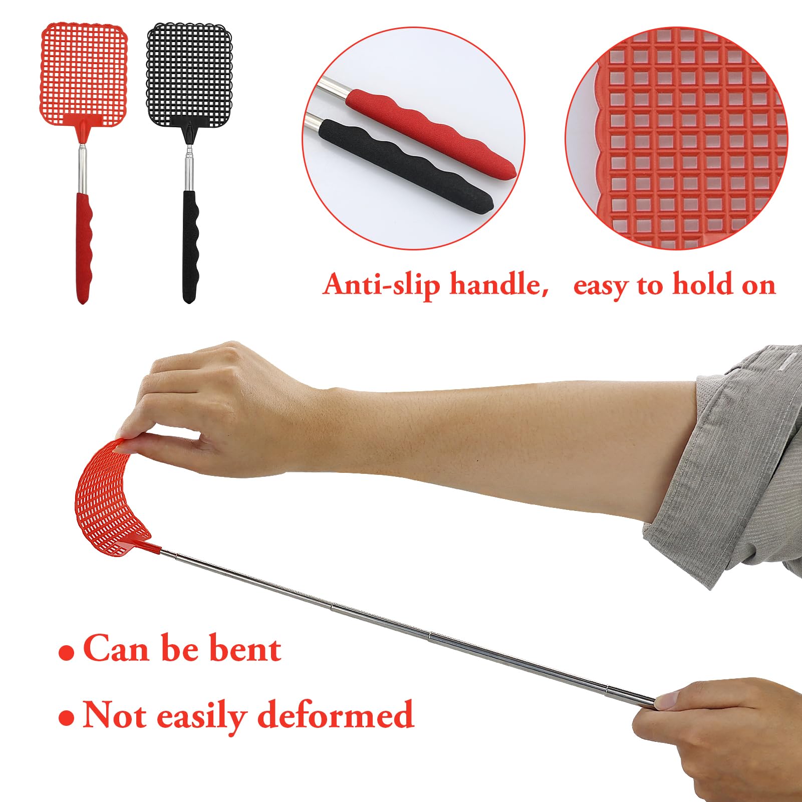 Apette à Mouche,Tapette à Mouches Extensible,Tapette à Mouche