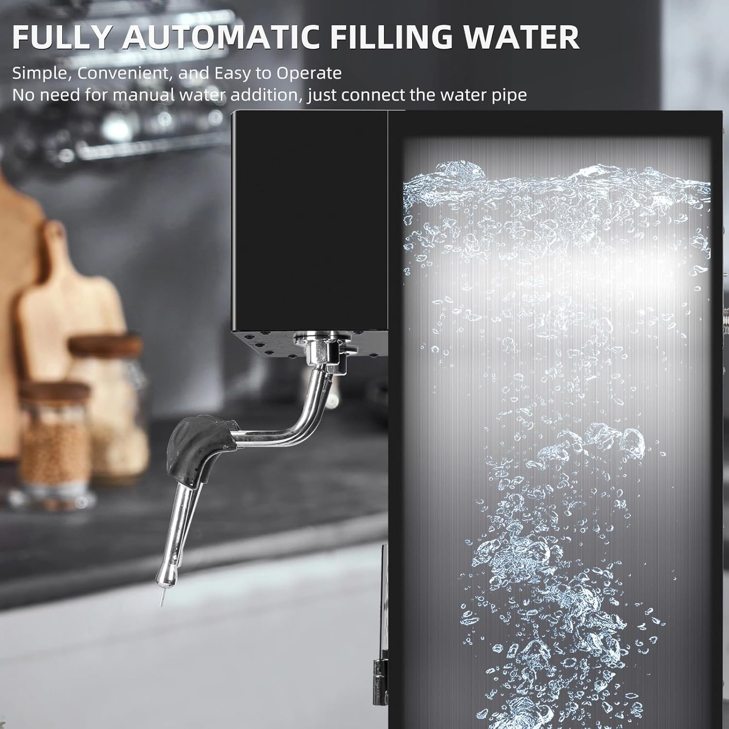 Commercial Milk Frother, 2-Wand Automatic Steam Boiling Water Machine 110V 2200W Electric Steam Milk Frothing Machine Coffee Milk Foam Machine Steamer with LED Display for Tea Coffee Shop