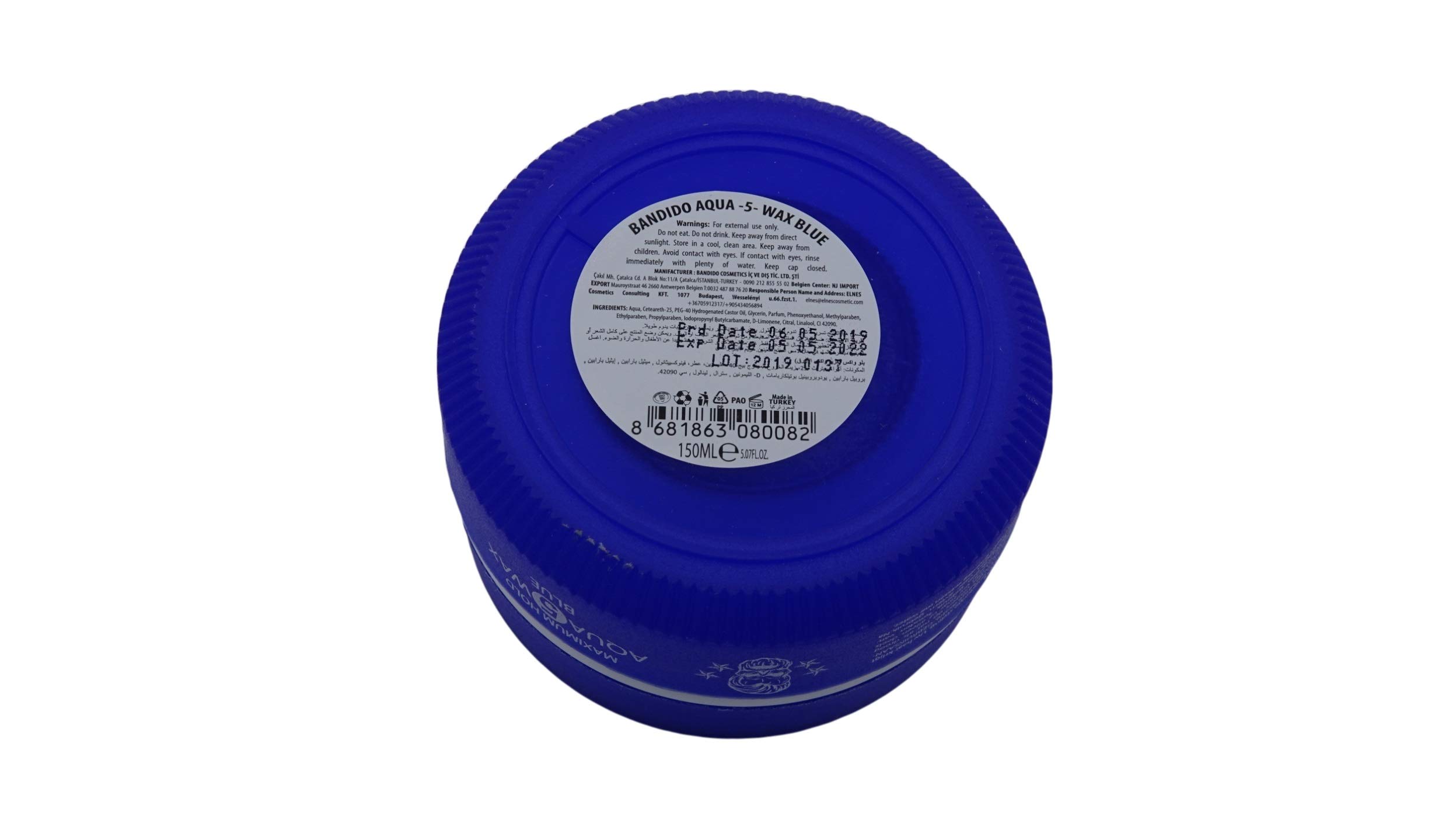 Bandido Aqua Hair Wax Nr.1-8 Matt Fiber Haarwachs Haar Styling Wachs Herren Haargel 150ml Gel Wax Haarwax Matte Look natürliches aussehen Starker Halt für jedes Styling Friseur bedarf (6x, Nr.5)