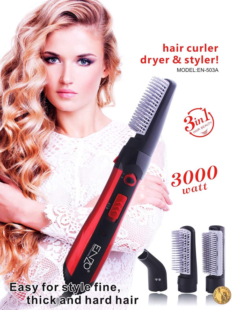 ENZO Hair Styler & Dryer With 3 Attachments-EN-503Curler