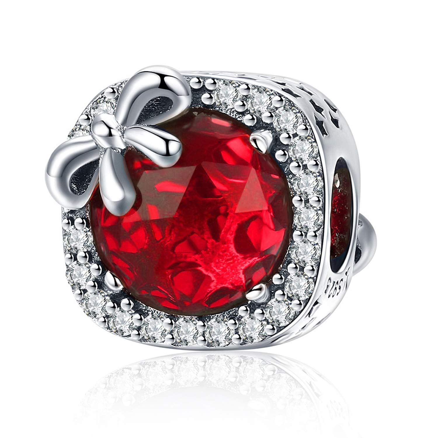 MUERDOU Birthstone Charm Fit for Charms Bracelet Bowknot Birthday Crystal Charms for Bracelet and Necklace