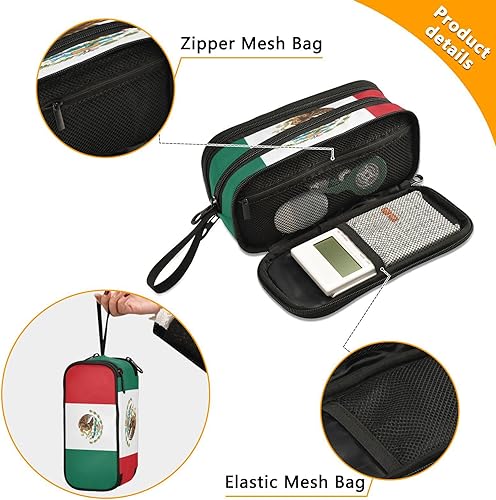 Miniatura 3 de Fisyme Estuche de lápices personalizado con bandera de México, caja de gran capacidad para bolígrafos, bolsa de maquillaje, organizador de