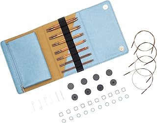 KnitPro Ginger Cubics 5インチ(13cm) 7サイズ 付け替え式輪針セット Normal IC ニットプロ ジンジャーキュービックス 43301 高品質 編み物 手芸 木製