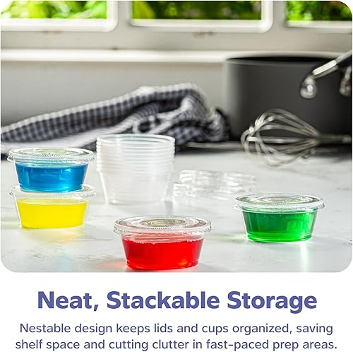 Miniatura 23 de Recipientes de plástico descartables con tapa para separar porciones o hacer souffle, Translúcido