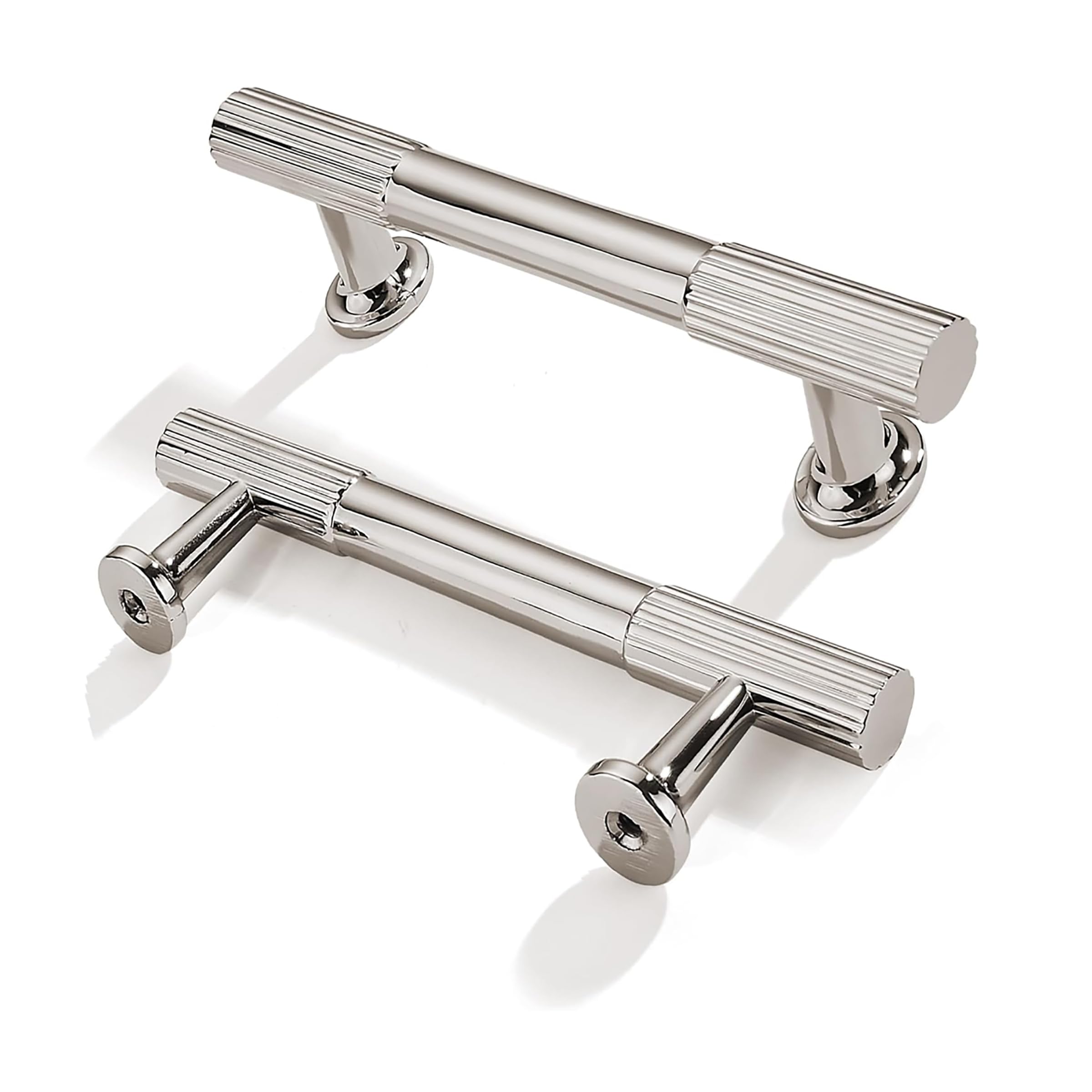 ZAUYX 10-Pack 3-1/2 Inch Hole Center Polished Nickel Cabinet Pulls Solid Heavy Duty Cabinet Pull is Suitable for Drawers Dressers Handles Kitchens Bathroom cabinets
