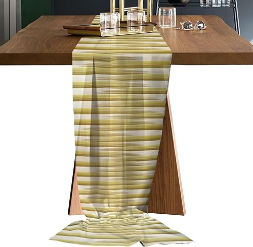 Abstract Minimalist Chiffon Table Runner 120 Inches Long, Voile Sheer Tulle Runner for Rustic Wedding Reception Bridal Shower Decorations Birthday