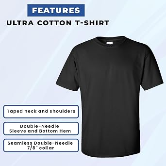 Gildan Mens T-Shirt Ultra Cotton, 6 oz. Adult Tee, Multipack 1I3I6I10