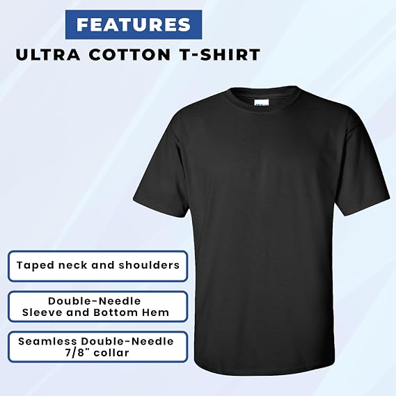 Gildan Mens T-Shirt Ultra Cotton, 6 oz. Adult Tee, Multipack 1I3I6I10