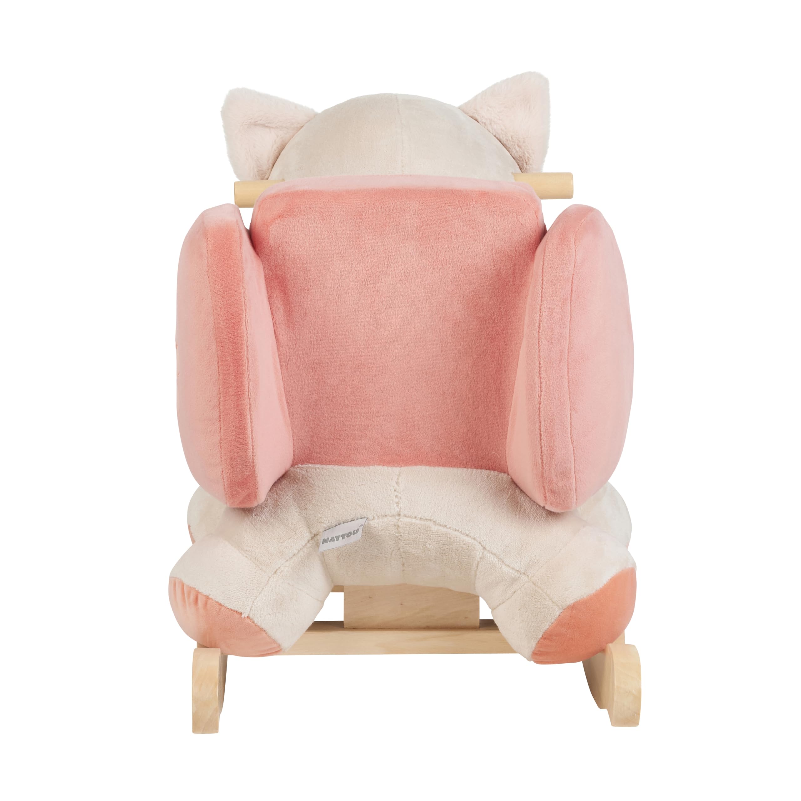 Nattou Schaukeltier, Katze Lana, Inkl. Sicherheitsgurt, Fröhliches Hin- und Herschaukeln, Ca. 60 x 30 x 45 cm, Mila, Zoë und Lana, Polyester/Holz, Beige