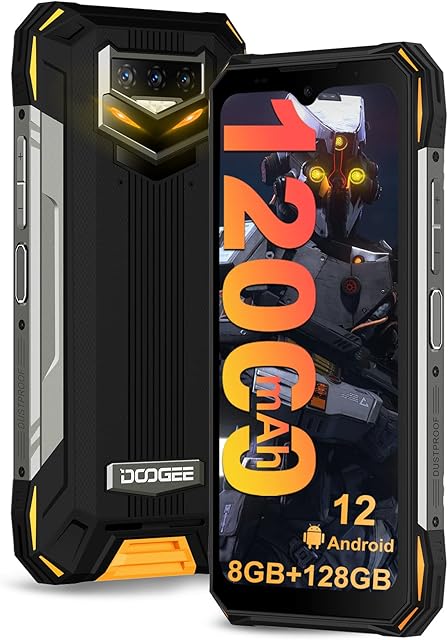 DOOGEE S89 Outdoor telefon komórkowy bez umowy, akumulator 12000 mAh, szybkie ładowanie, 8 GB + 128 GB, kamera noktowizyjna 48 MP AI, potrójny aparat, Android 12 6,3" FHD+, NFC/OTG [2023],