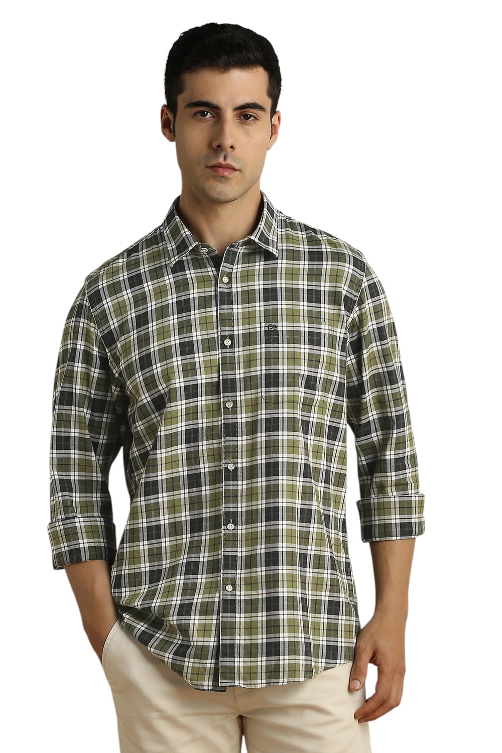 Peter England Slim Fit Checkered Shirt for Men – Full Sleeves | Cotton | Smart & Stylish