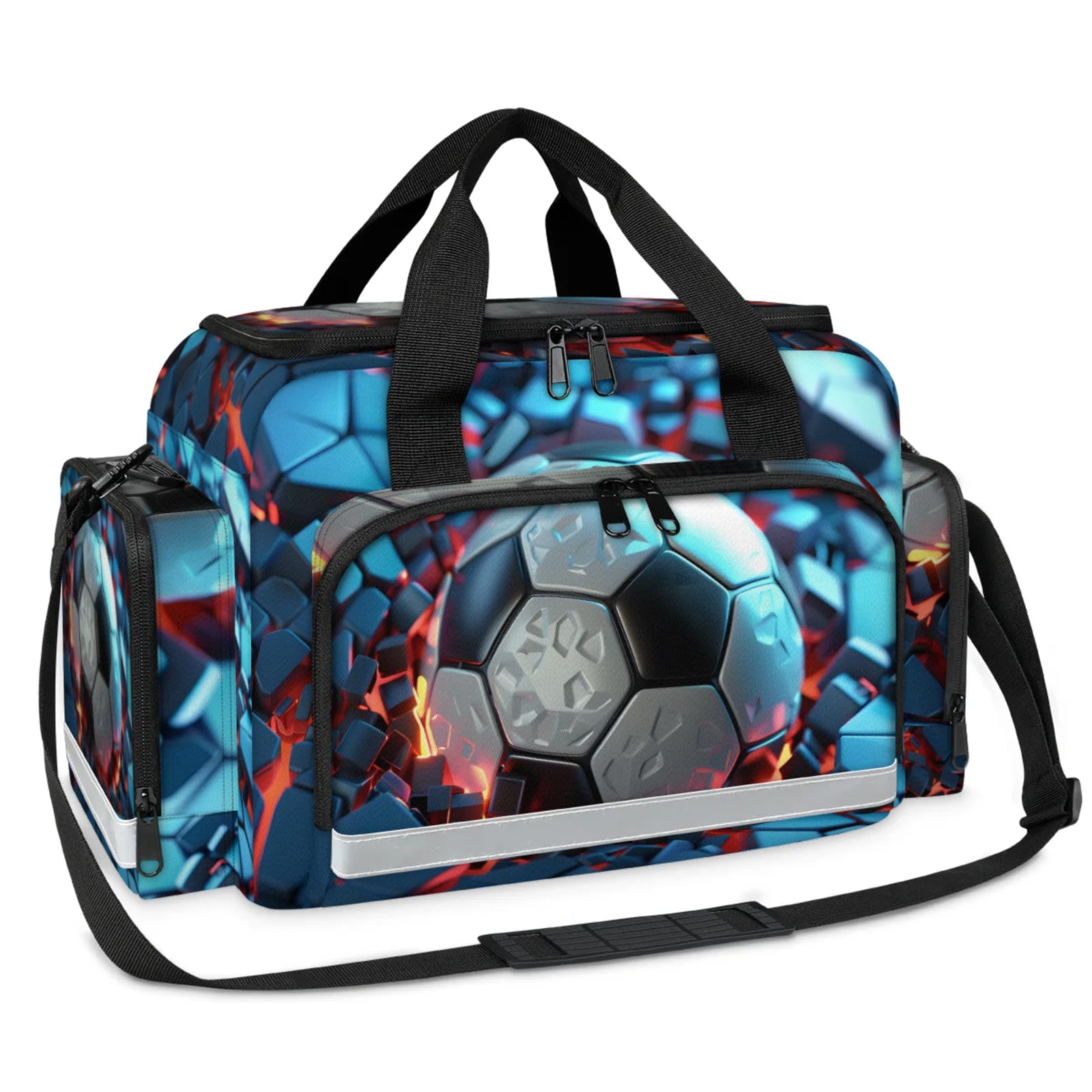 GzLeyigou First Aid Bags Empty, Fire Footbals Emergency Bag Fire Soccer First Aid Kit Multiple Compartment Kit Carrier On Call Trauma Bag For Paramedics Emergency Medical Supplies Kit