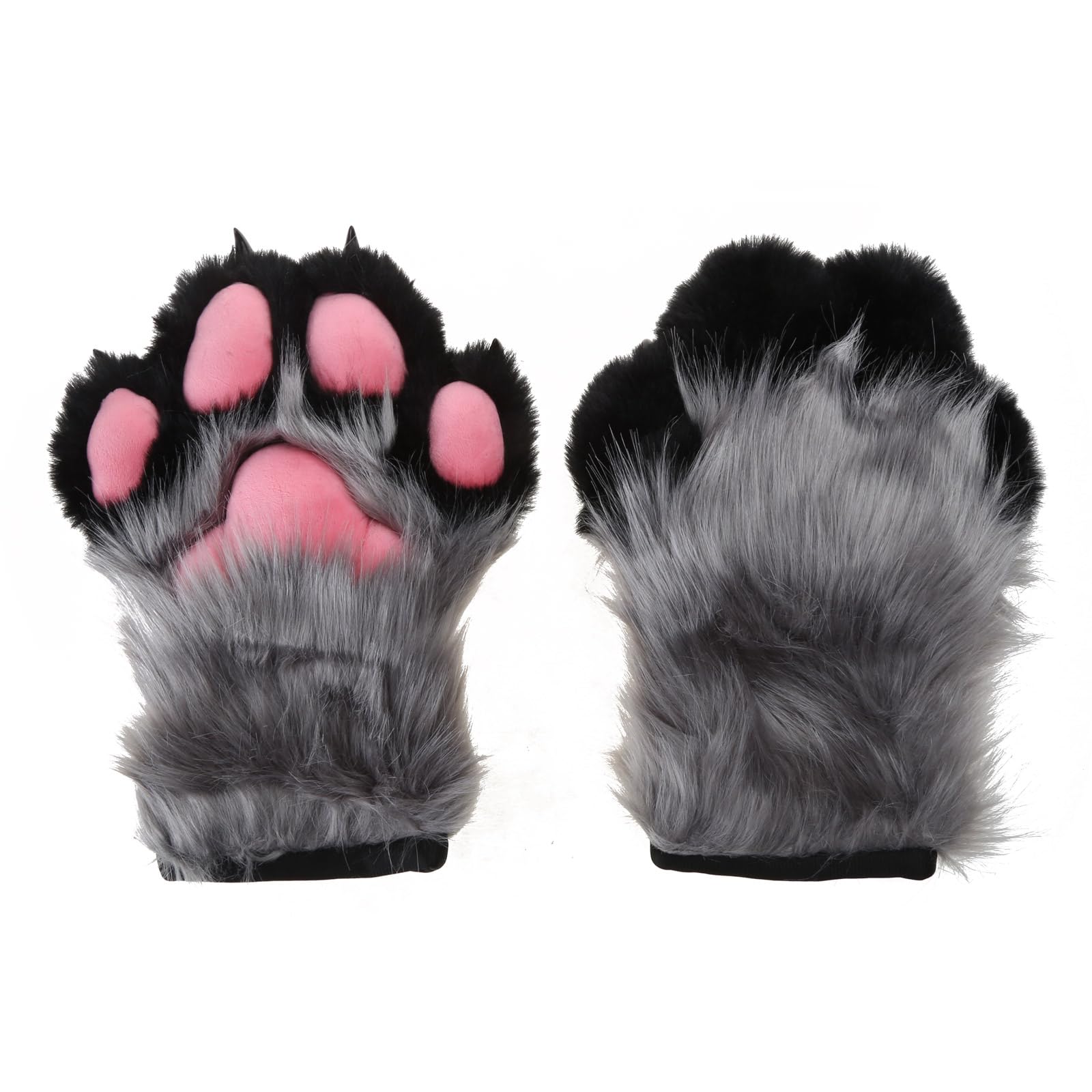 Wolf Dog Foxes Paw Claw Gloves Costume Accessories Cosplays Animal Furry Plush Full Finger Mittens Fursuit For Adults Animal Paw Gloves Adult