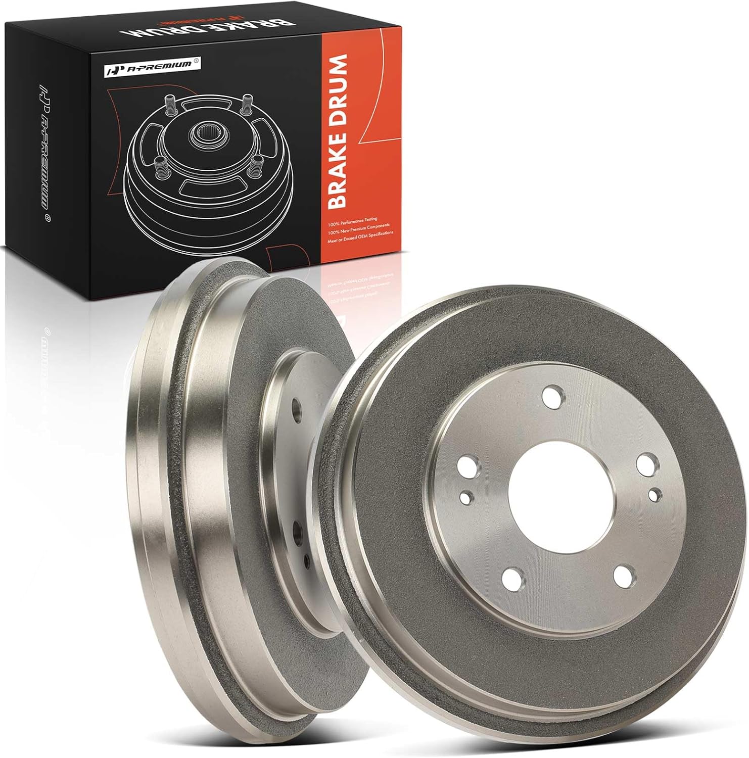 A-Premium 2 Pcs 10.56 in (268.2 mm) Rear Brake Drums Set Compatible with Select Honda Models - CR-V 1997-2001, Accord 2003-2007, Civic 2006-2015, Fit 2013-2014