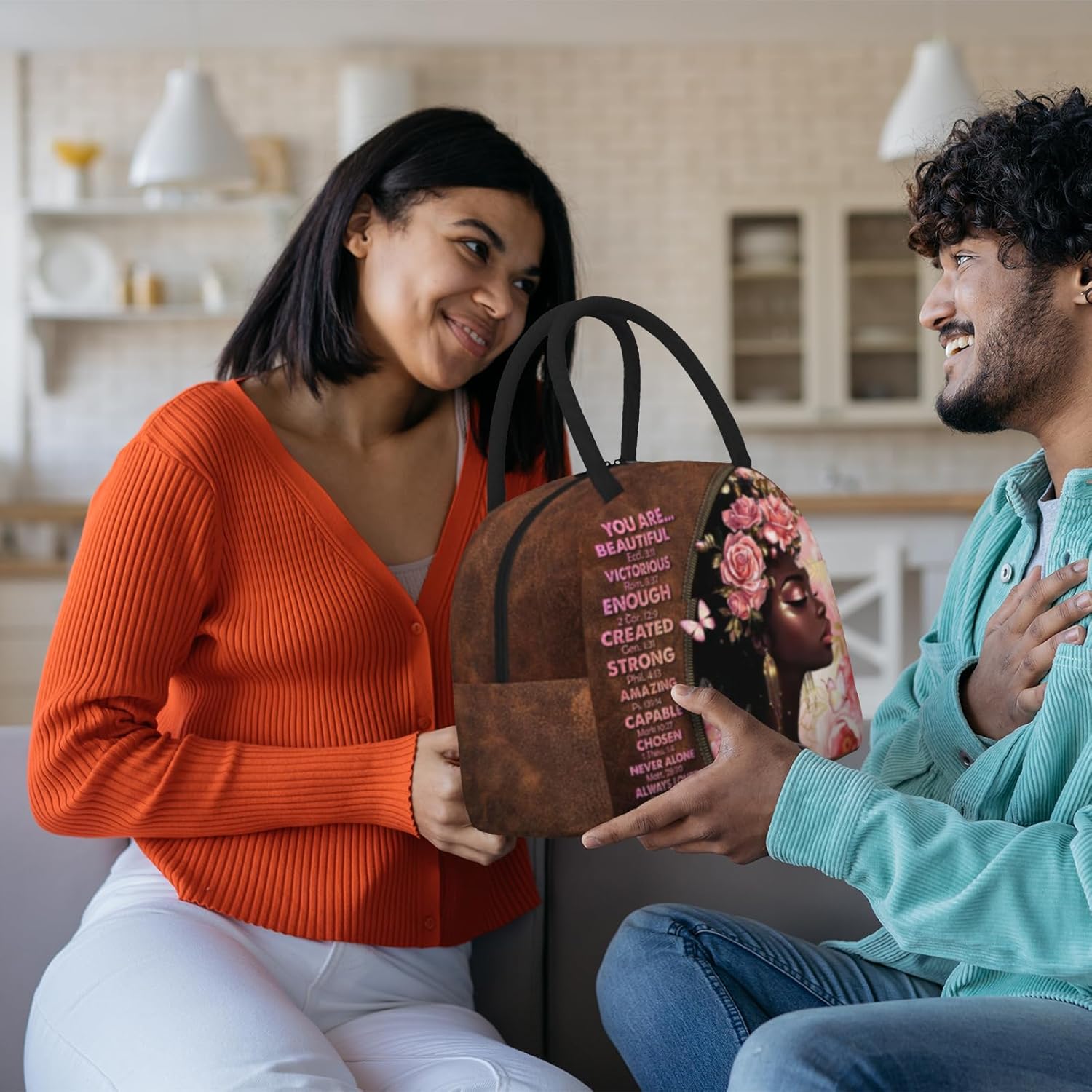 African American Women Lunch Bag Reusable American Afro Woman Lunch Bag Leakproof Insulated Lunch Box Cooler Tote Bag Food Container Snack Bag For Men Women Work Travel Picnic black women gifts - Image 6