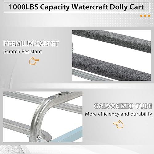 Miniatura 2 de HECASA Carro de remolque de almacenamiento para embarcaciones acuáticas personales, carrito de vehículo para Sea-Doo, Yamaha Kawasaki, literas
