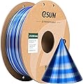 eSUN Silk Candy PLA Filament 1.75mm, Dynamic Candy Color System Silk PLA 3D Printer Filament, 1KG Gradient Changing Multicolor Shiny Filament for 3D Printer, Silver Blue
