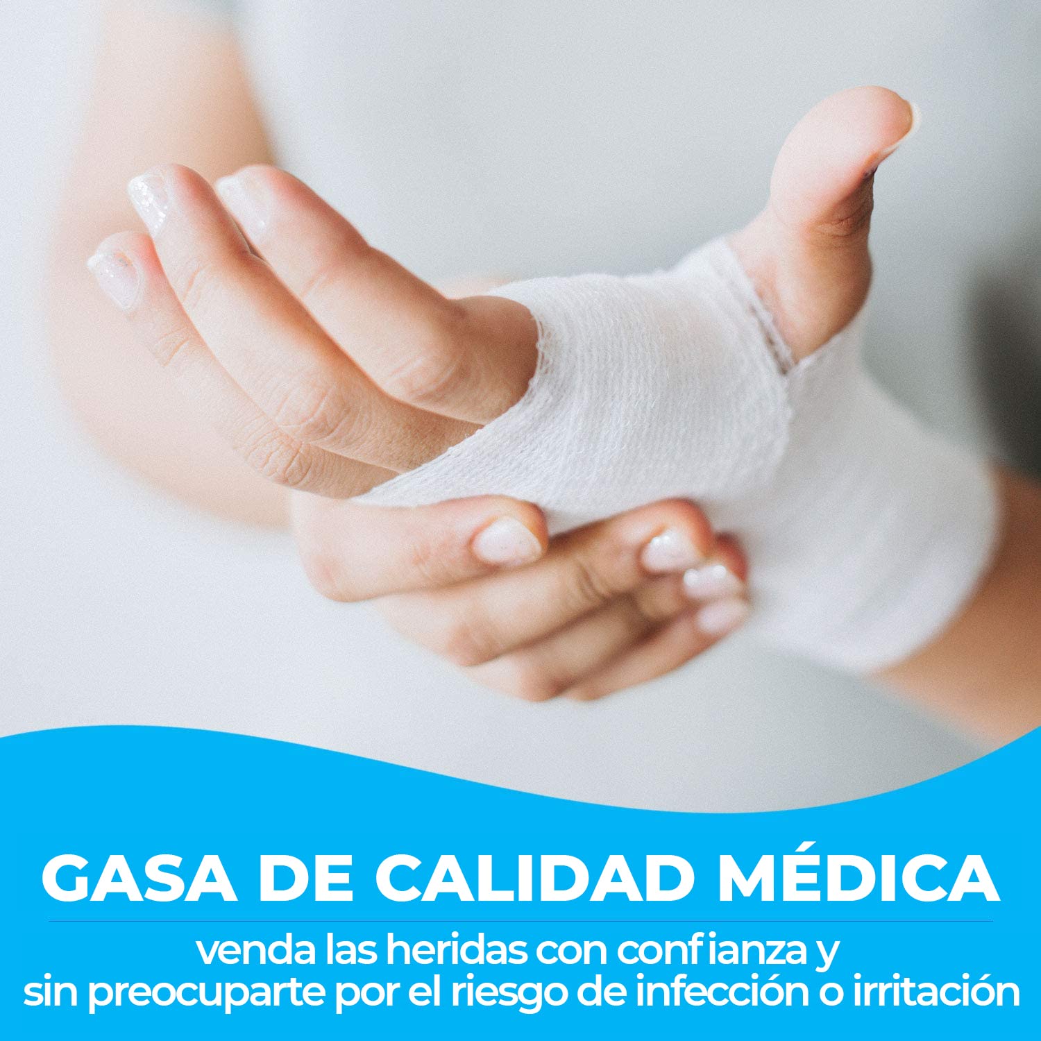 Pack de 48 Rollos de vendas de gasa de 10 cm de ancho x 5 m de longitud cada uno. Vendas elásticas de grado médico y envoltura individual para proteger heridas.