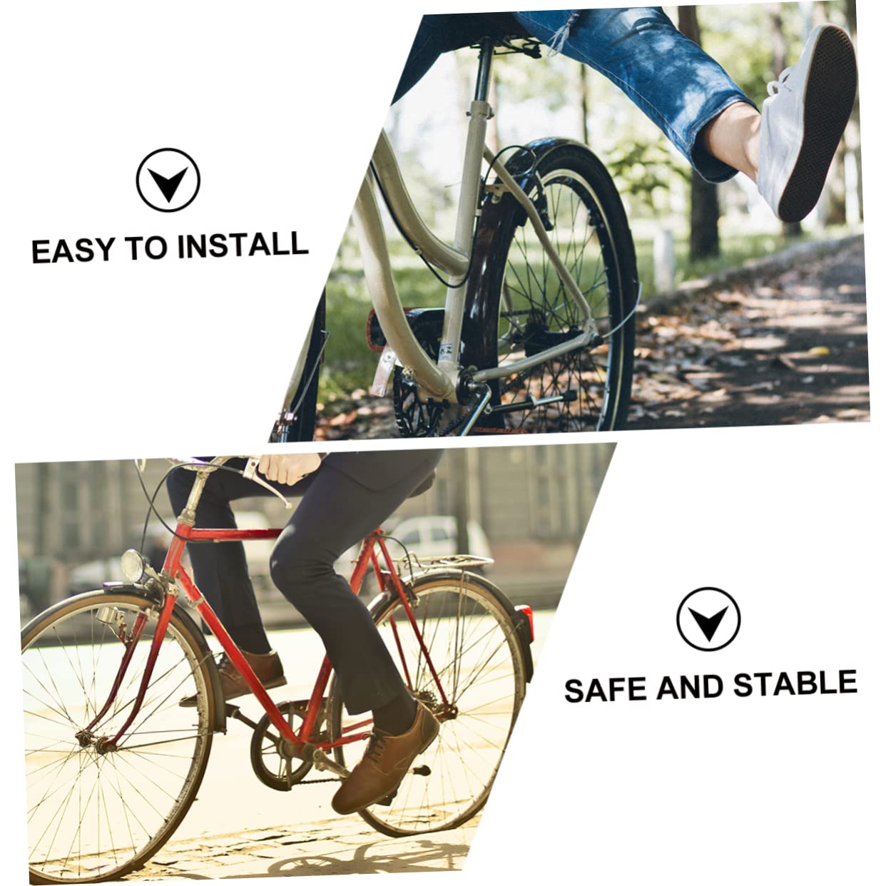 Béquille de Vélo 20 Pouces Double Support en Fer Argenté