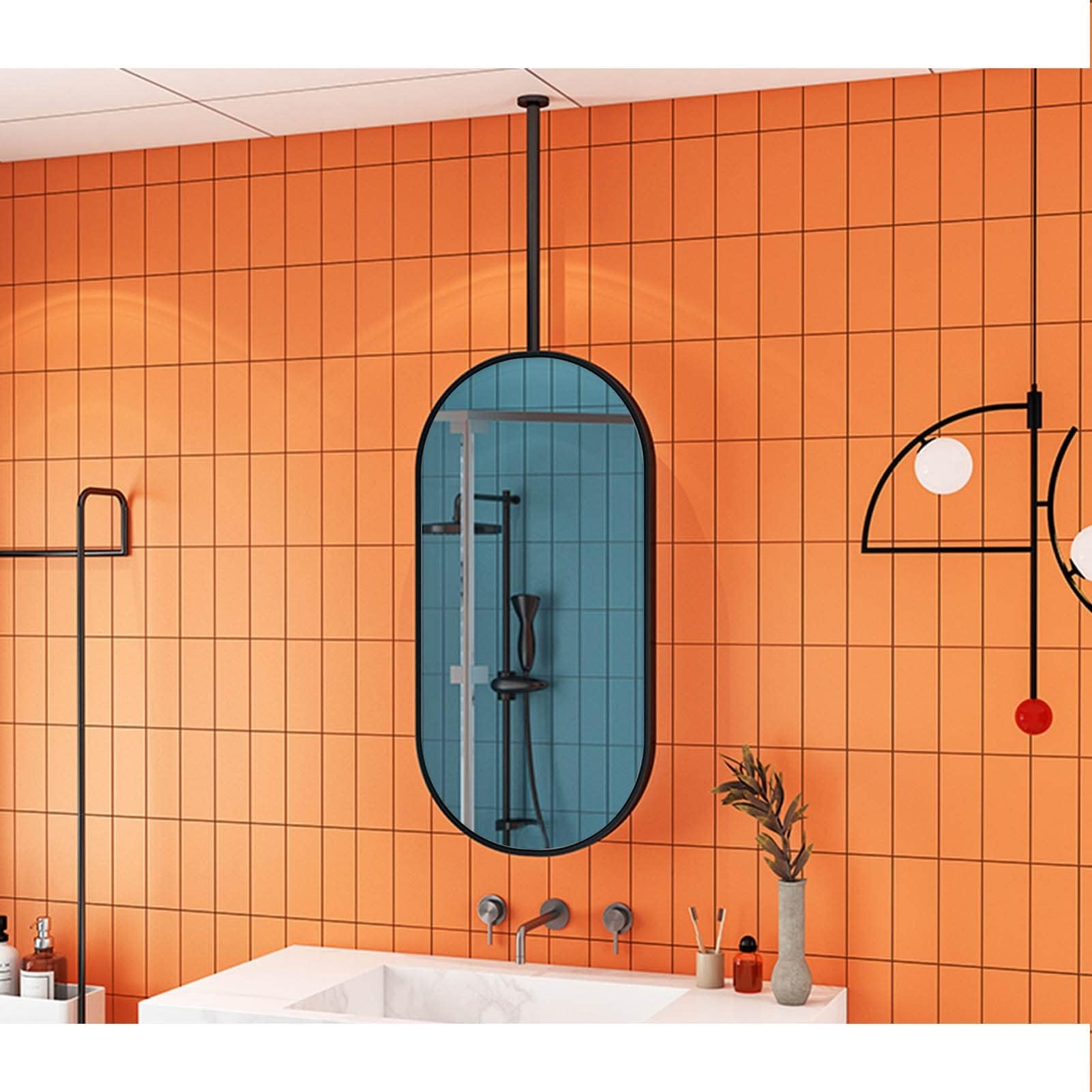 DXZ-Design Decorative Mirrors for Wall with Ceiling Hanging Rod, Simple Hanging Rod Mirror Clear and Practical, Bathroom Vanity Makeup Shaving Mirror (Size : 50cmx70cm)