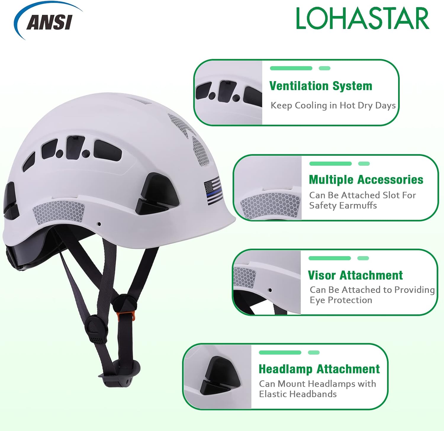Hard Hats Construction Safety Helmet Adjustable Vented Work Helmet ANSI Z89.1 Approved OSHA Hard Hat