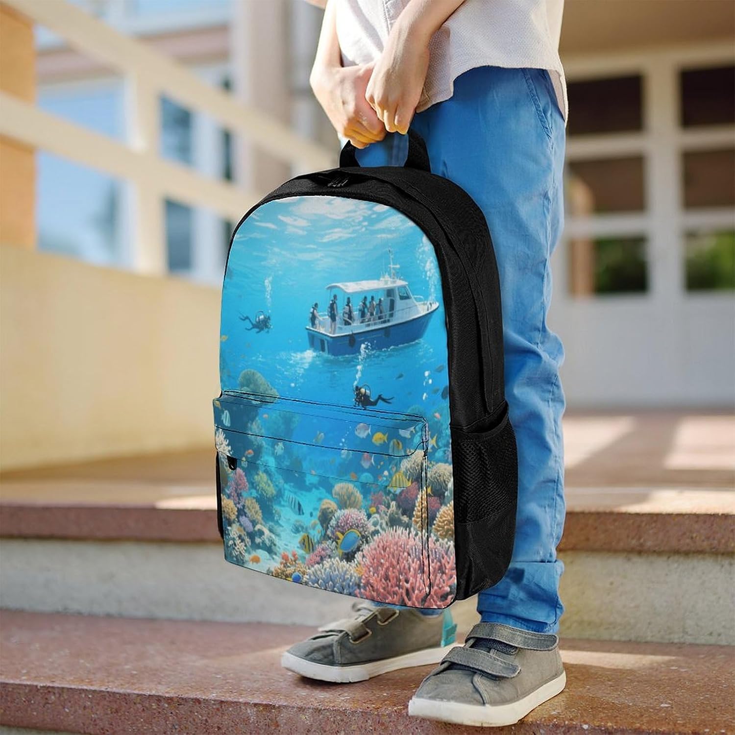 Great Barrier Reef Seascape Backpack Daypack Travel Backpack | Lightweight Casual Laptop Backpack for Women Men Aesthetic Travel Bag for Weekender Business Hiking Outdoor