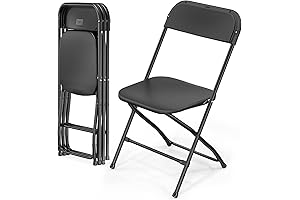 VINGLI 4 Pack Black Plastic Folding Chairs for Indoor or Outdoor Use
