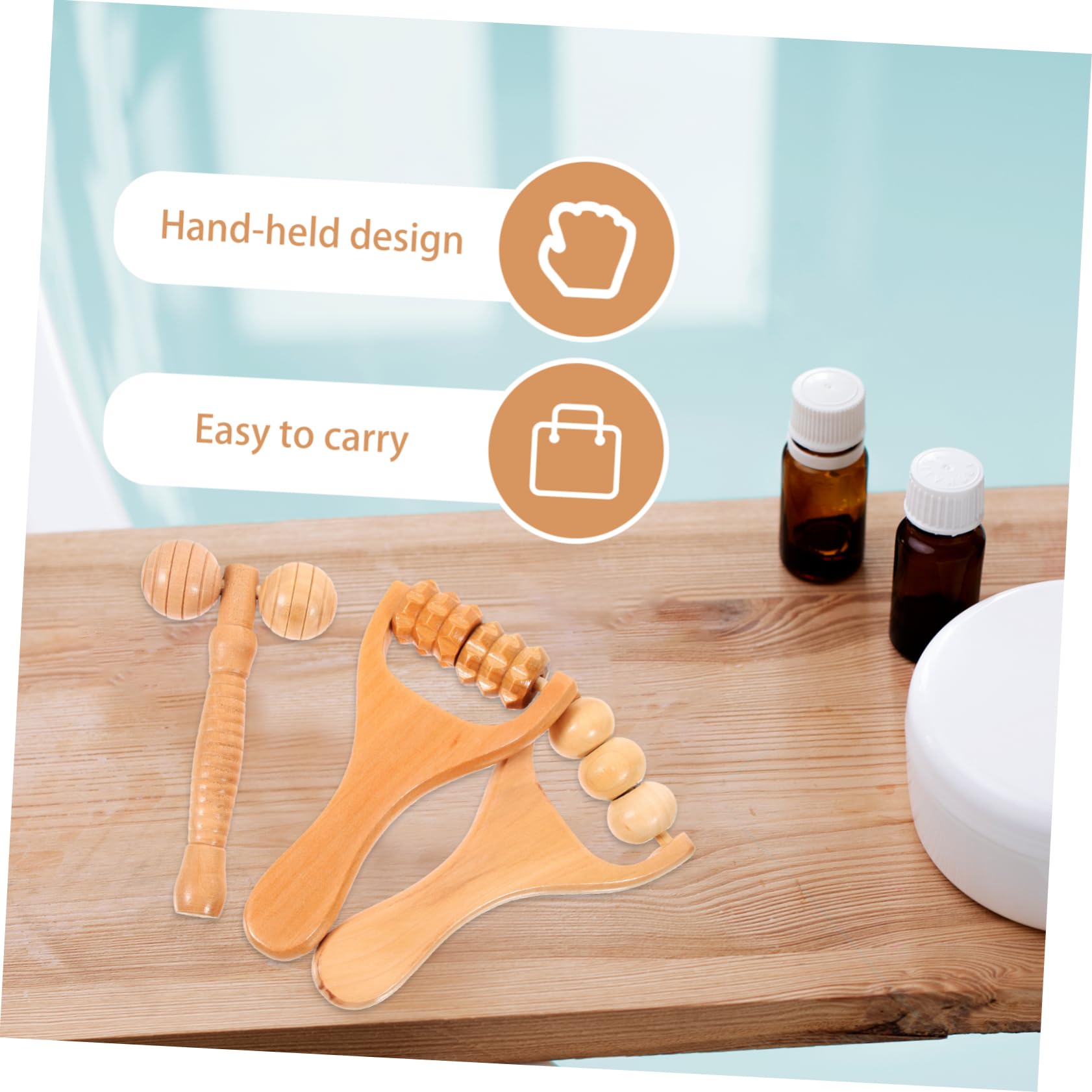 Healvian 12piezas Rodillo De Masaje De Madera Para Espalda y Cuello De Maderoterapia Manual Masajeador De Portátil y Para Casa y