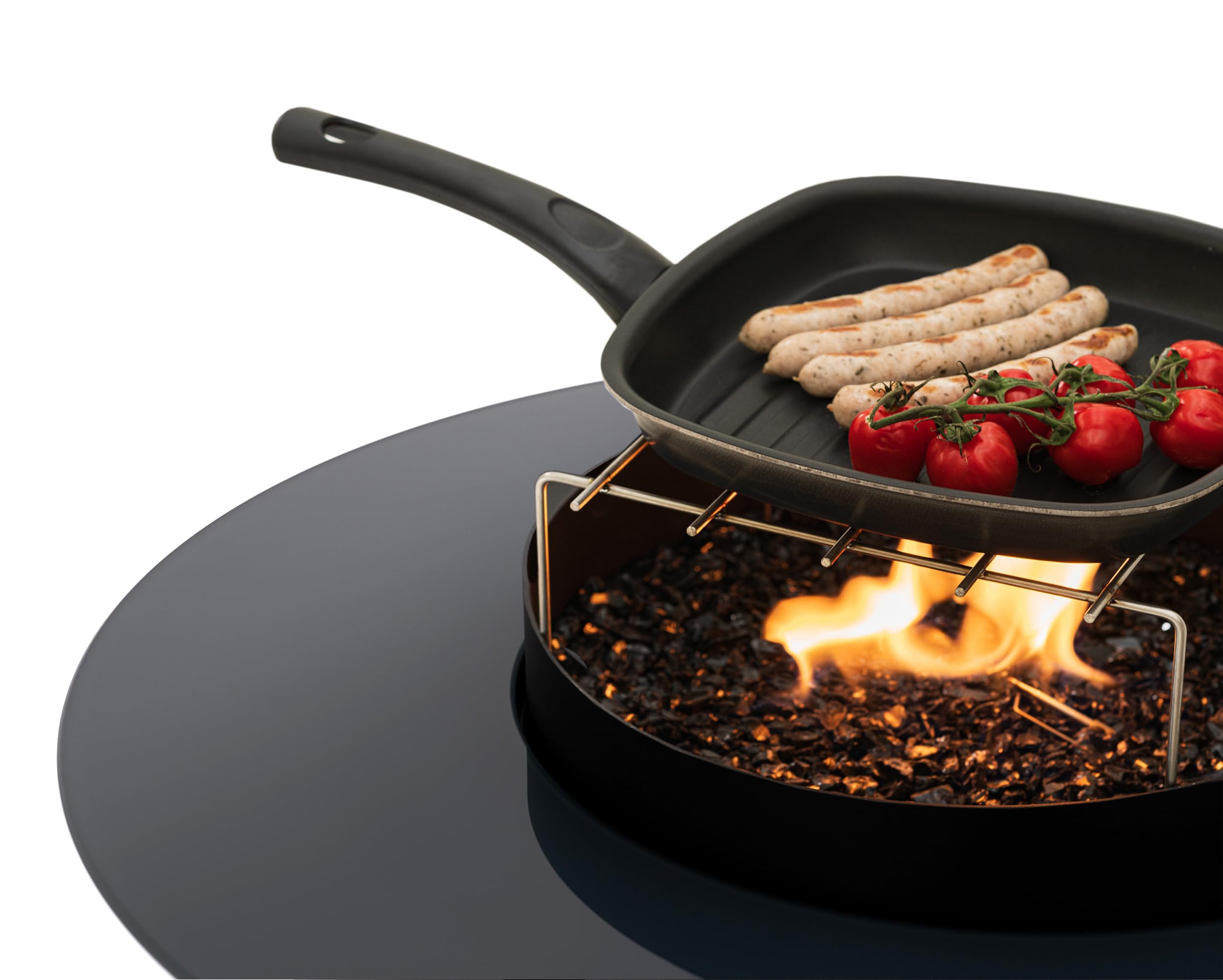Planika Dot 2-en-1 Mesa de Café con Fuego – Fogata, Chimenea Exterior, de jardín, de café para Patio, de café, Calefactor para Patio. Superficie Duradera, fácil de controlar, Incluye Cubierta.