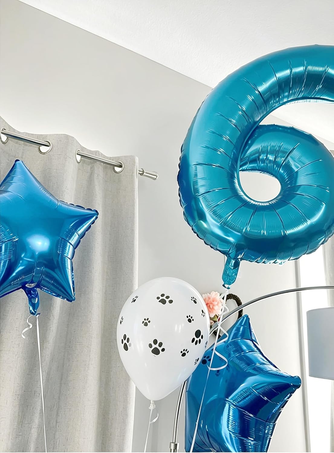 Number 6 Balloons 40 Inch for 6 16 Birthday Party Decorations, Light Blue image 2