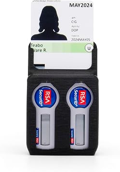 Double RSA Token Double Badge Holder (Black, Double Token)