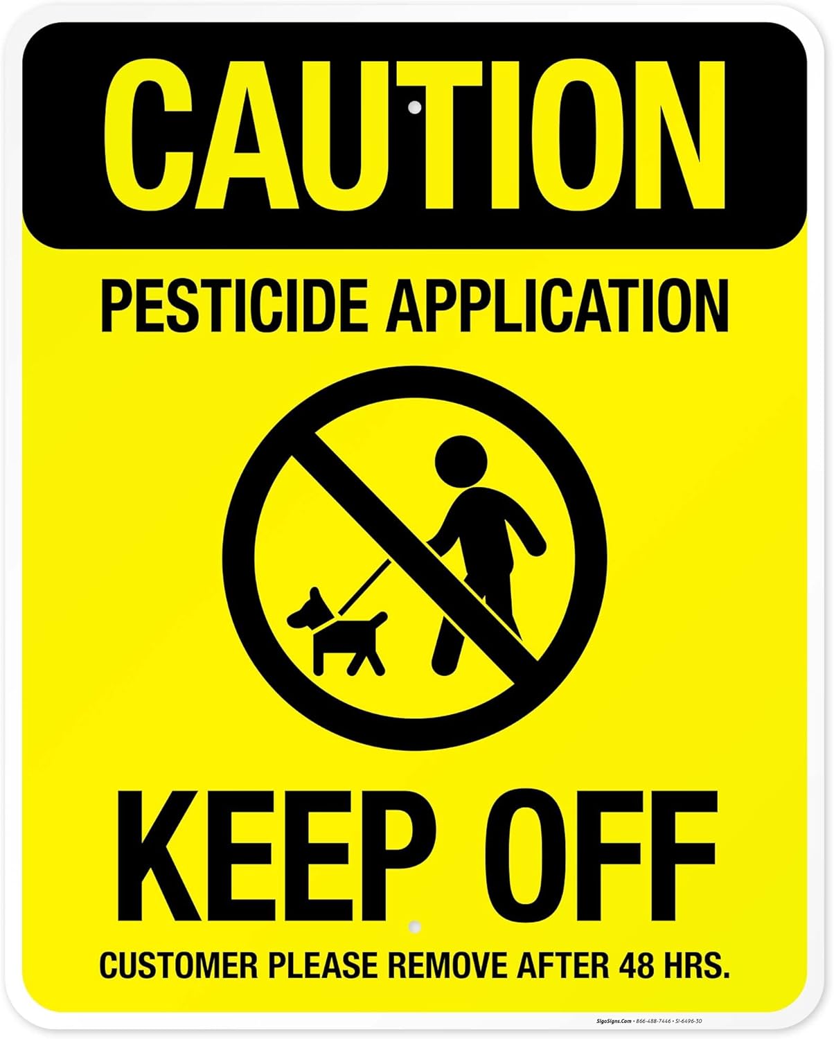 Pesticide Application Sign, (SI-6496) 24x30 Inches, Rust Free .063 Aluminum, Fade Resistant, Indoor/Outdoor Use, Made in USA
