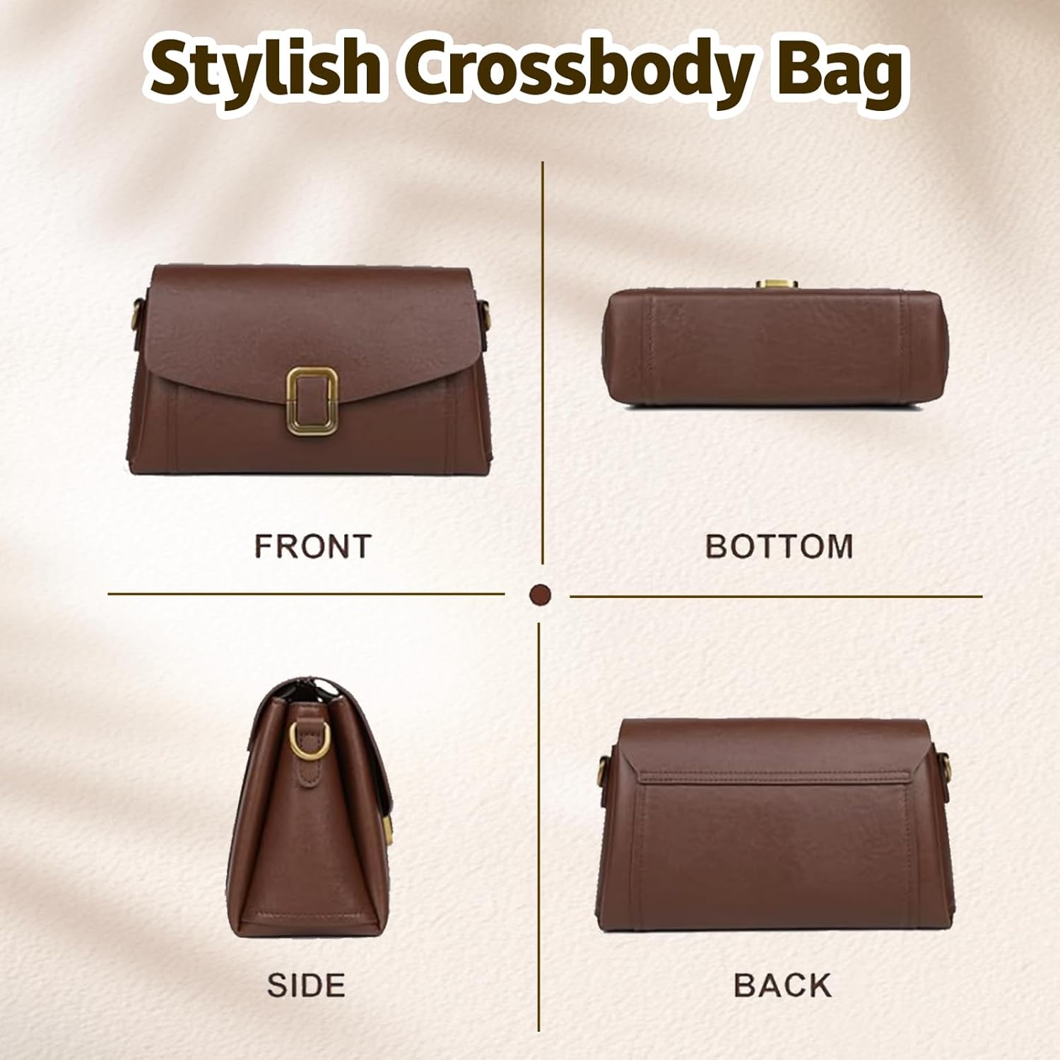 Genuine Leather Shoulder Bags for Women, Removable Satchel Adjustable Genuine leath... - Image 4