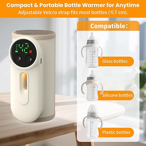 Miniatura 2 de Calentador de biberones portátil para bebé, calentador de leche multifunción con leche y fórmula, calentamiento uniforme, descongelación, se adapta