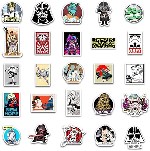 Calcomanías de Planet Wars decoradas con guitarra, maleta, bricolaje, impermeables, calcomanías de superhéroes para laptop, calcomanías para botella