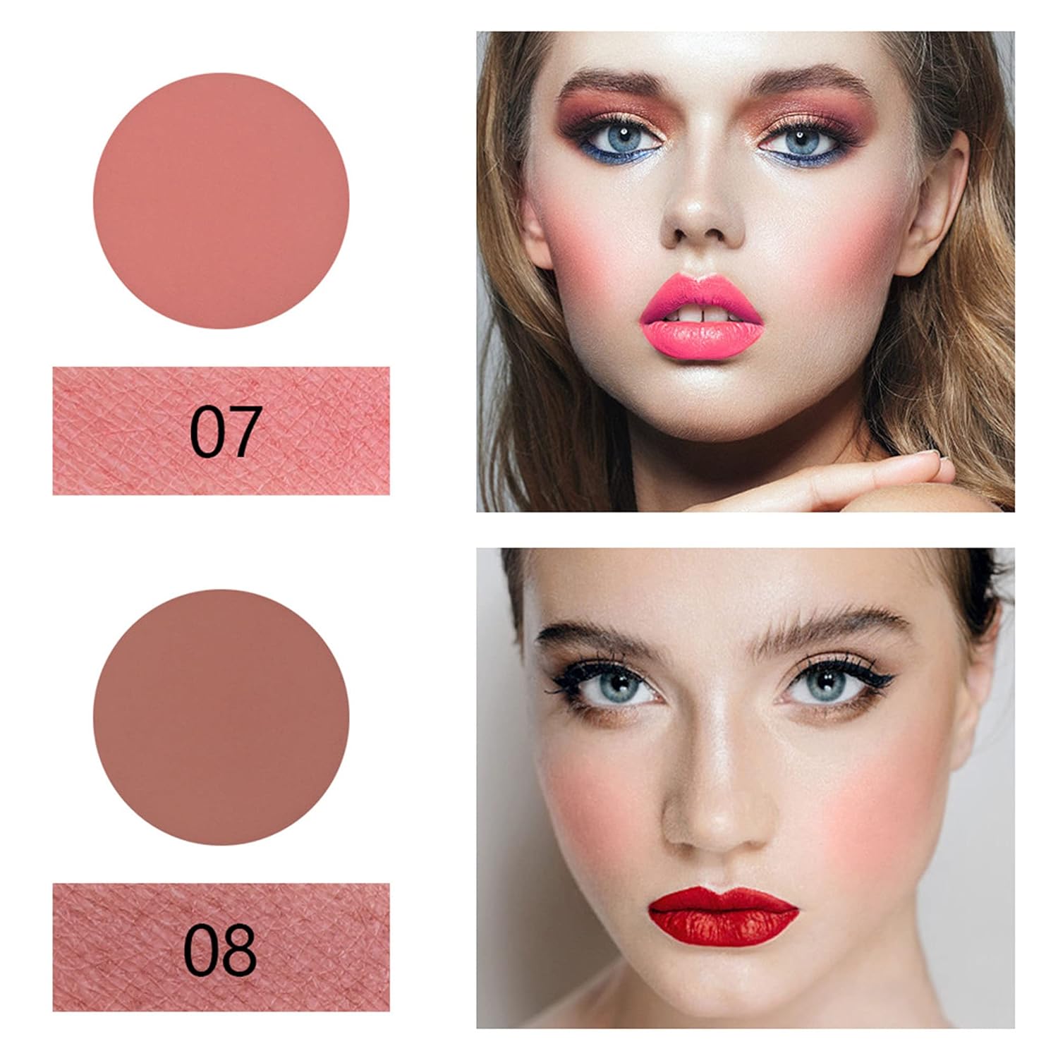CCbeauty 8 Color Blush Palette Matte, Long Lasting Natural Complexion Face Blush, Bright Shimmer Blush Powder, Contour and Highlight Blush Palette, Professional Facial Makeup Blusher : Beauty & Personal Care
