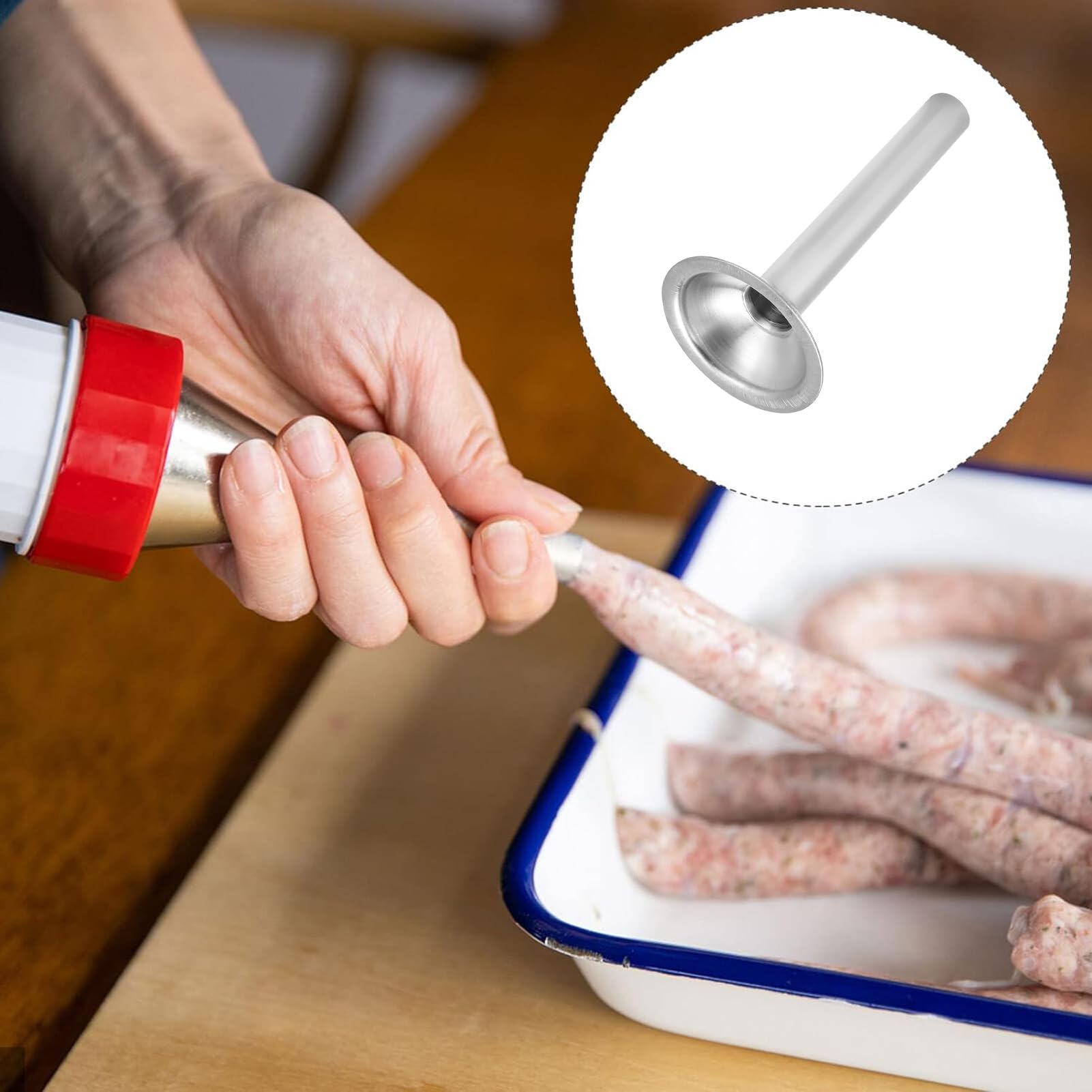Lot de 4 tubes à farce à saucisses en acier inoxydable #22 pour hachoir à viande Lot de 4 tubes à farce à saucisses en acier inoxydable #22 pour hachoir à viande