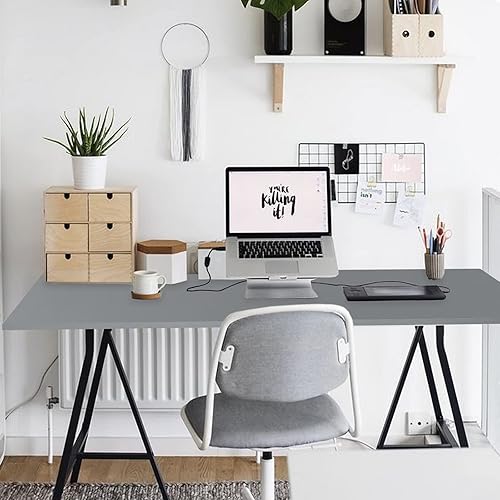 Miniatura 6 de Kaboon Mesa de madera gris de solo 30 pulgadas de profundidad x 47.25 pulgadas de ancho, escritorio de madera de una pieza, tablero para marco de