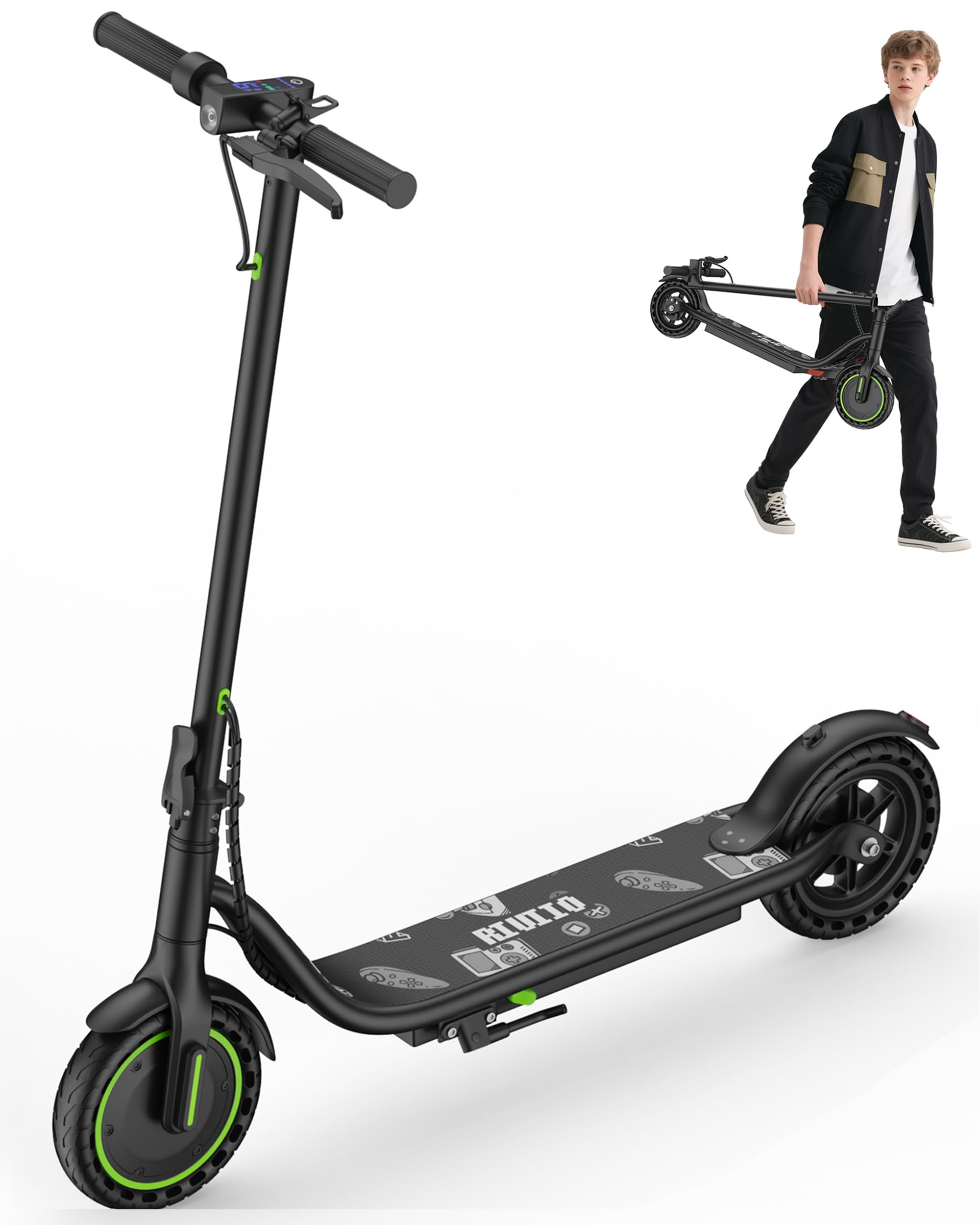 Electric Scooter for Adults and Teens 350W Motor 19 MPH 19 Miles Range Foldable Lightweight Commuter E Scooter