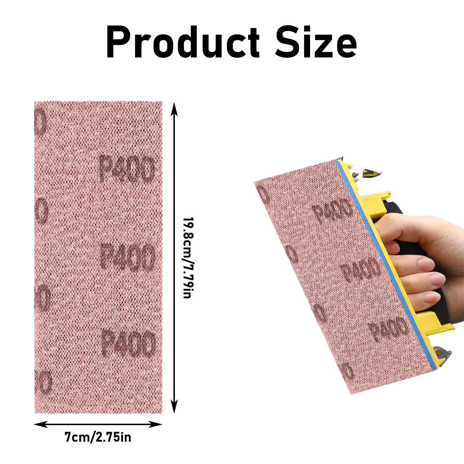 Strisce abrasive a rete,25 Strisce di Levigatura 70x198 mm Confezione di Ogni Grana 80, 120, 180, 240, 400 per Levigare Senza Polvere Legno, Stucco, Vernice, Plastica