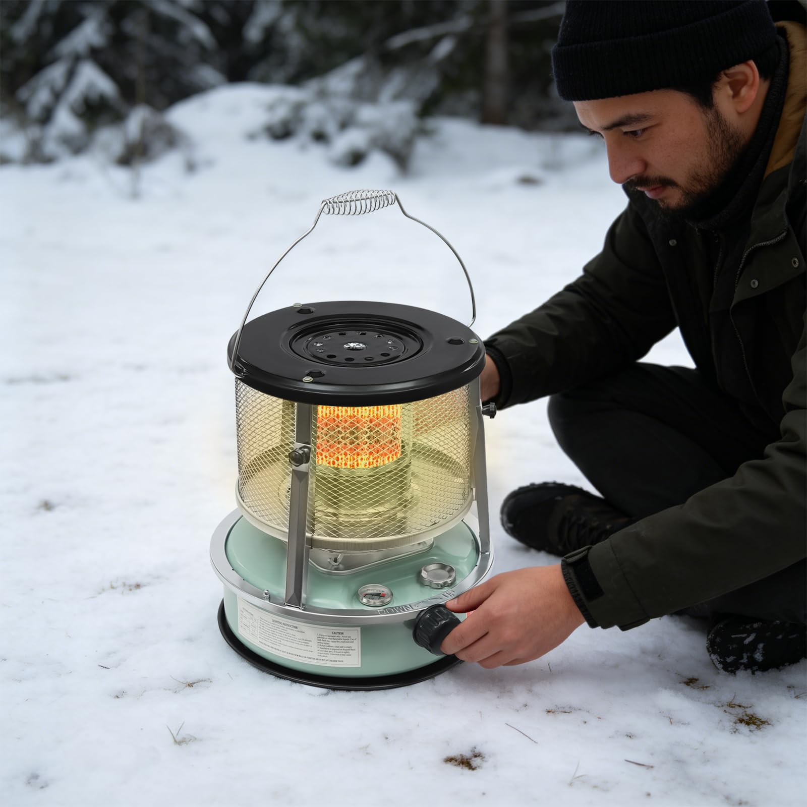 Stufa a petrolio portatile 9000 BTU/H, riscaldamento a cherosene altezza regolabile con serbatoio 4,6L, riscaldamento ausiliario mobile senza elettricità per campeggio, interno, esterno ed emergenza