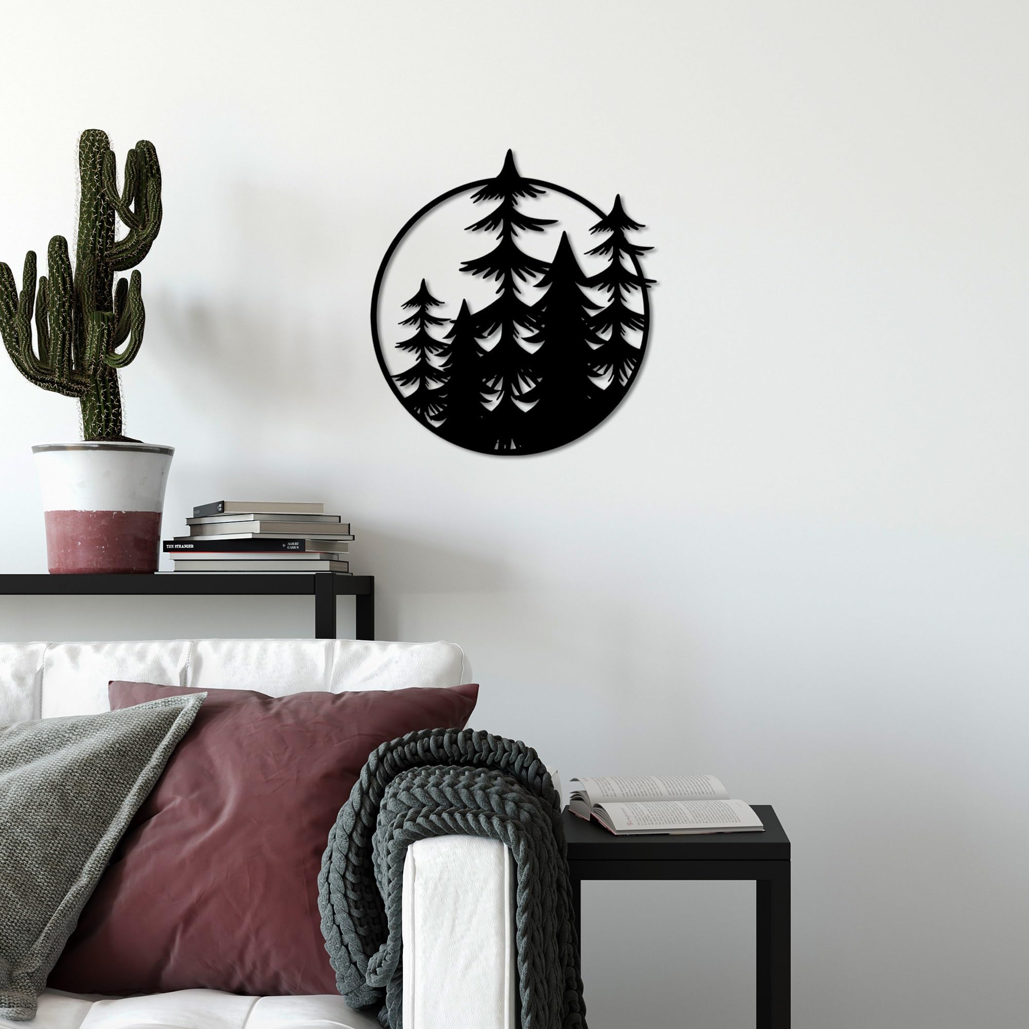 Stylish Black Decorative Metal Wall Accessory, 50 x 46 cm, 100% Metal (1.5 mm), Easy Wall Mounting, Perfect for Modern Home Decor