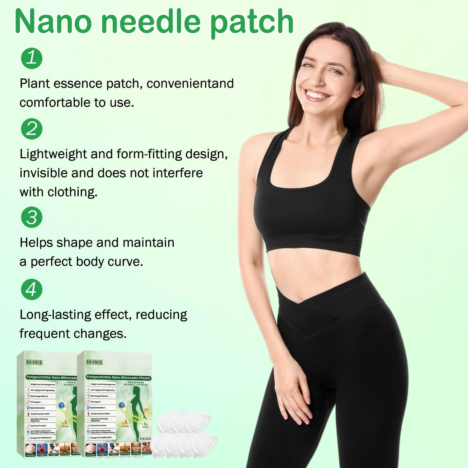 2 Parches Adelgazantes Moringa Berberina 10 en 1 con Nano Microagujas, Parches para Adelgazar Abdomen Potentes, Metabalance Patch Natural Hombre Mujer (B) — view 5