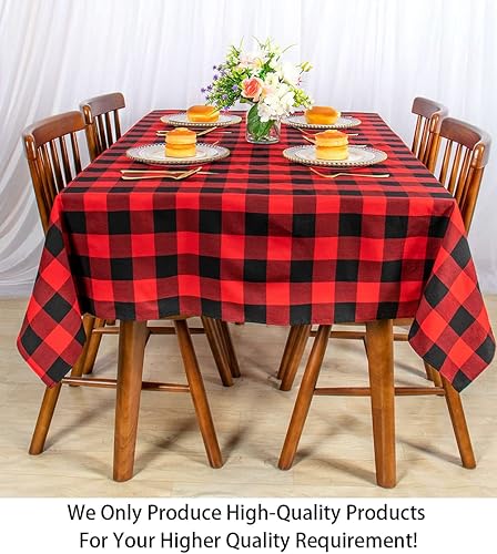 Miniatura 8 de Camino de mesa a cuadros de búfalo de 13 x 72 pulgadas, camino de mesa de Navidad a cuadros rojos y negros, camino de mesa a cuadros para cenas