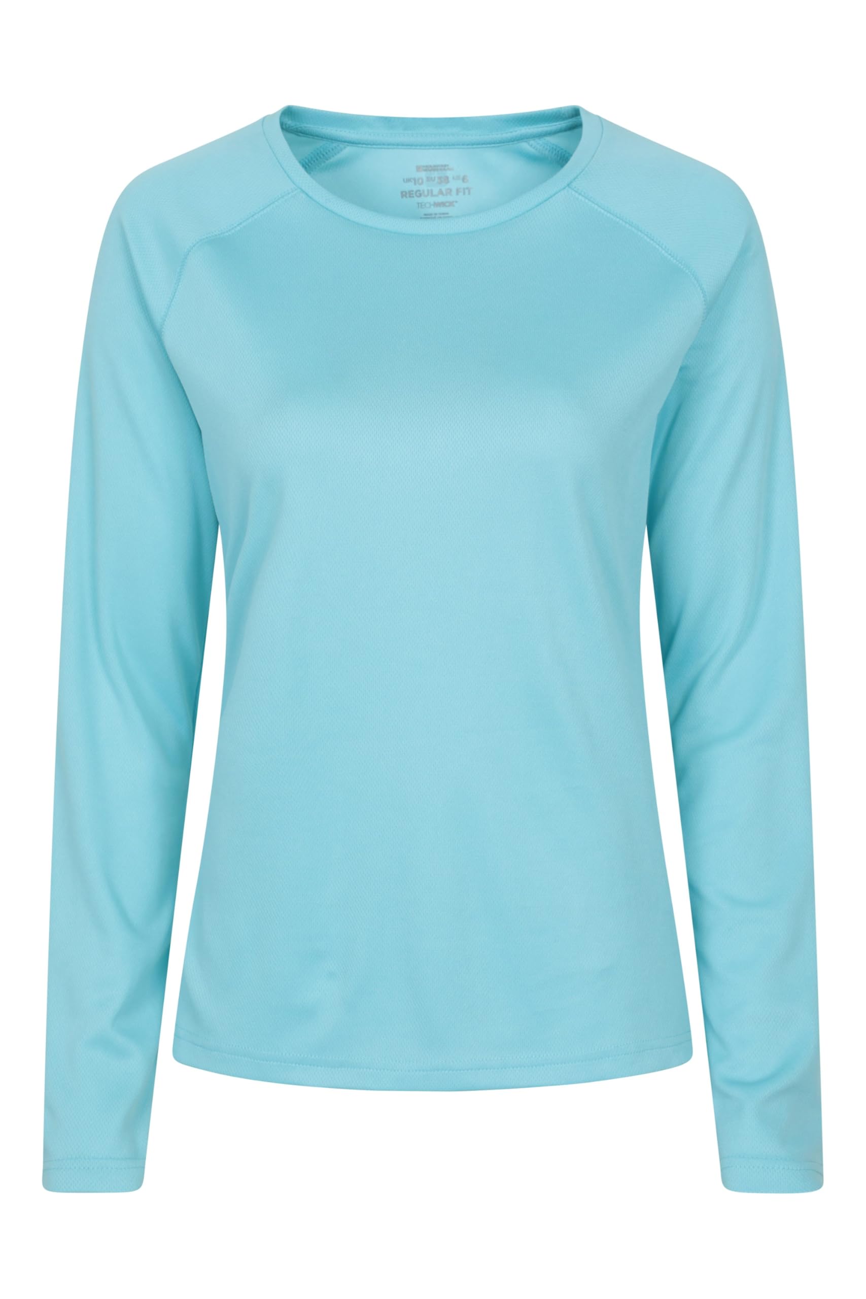 Mountain Warehouse Women's Light Blue Endurance Top - Lightweight Top, Long Sleeve Tee, Quick Drying Tshirt, Uv Protection Tee Shirt - For Spring Summer Travel Size 16