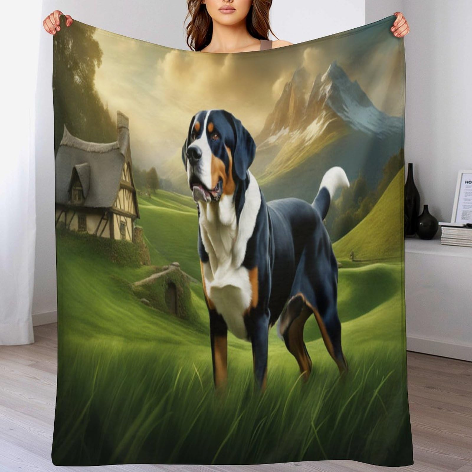 Couverture douce en flannel motif chien pour apaiser vos soirées fraîches
