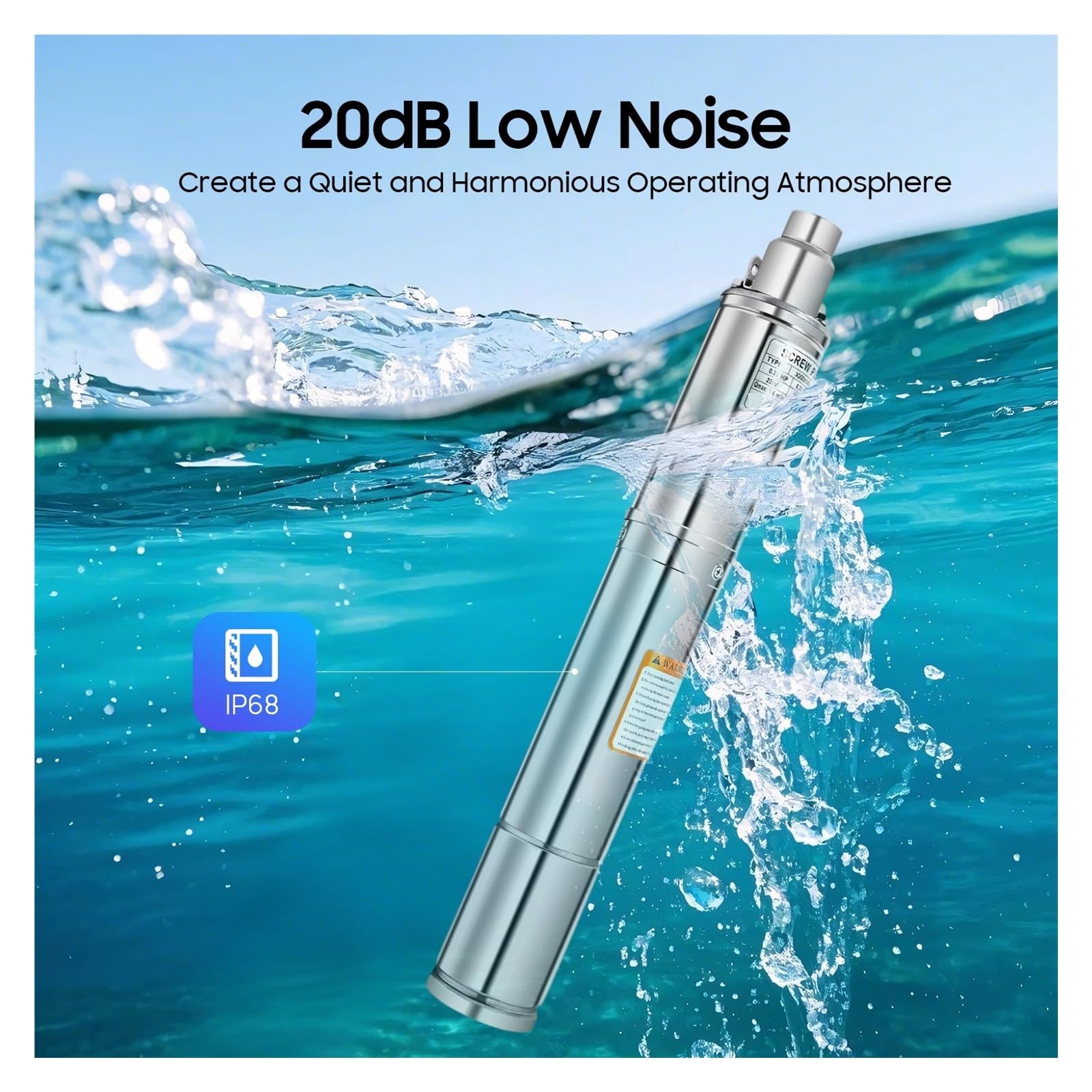 Pompa Głębinowa 250 W, 3 Cale, Śrubowa, Wodna Ze Stali Nierdzewnej, Zatapialna, Kompatybilna Z Piaskiem, 1600 L/h Silny Strumień Wody
