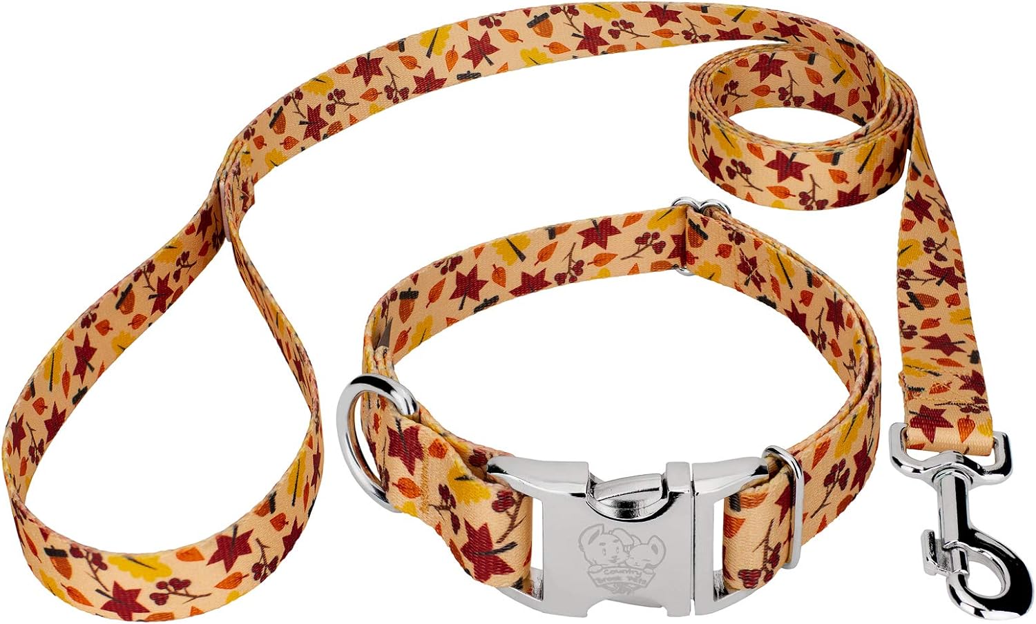 Country Brook Petz - Premium Fall Foliage Dog Collar and Leash - Awesome Autumn Collection Featuring Designs You Will Fall for (1 Inch, Extra Large)